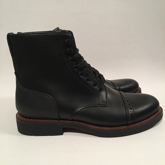 *NEW* Coach Bleecker Cap Toe Black Boots Mens 10D - Picture 4 of 7